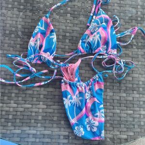 Frankie’s bikinis string bikini bottom size 2 XL top and bottom